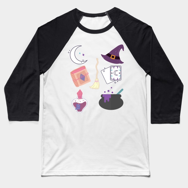 in the world full of princesses be a witch sticker pack Baseball T-Shirt by kickstart